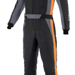 GP PRO COMP V2Combinaison FIA - BLACK ASPHALT ORANGE FLUO